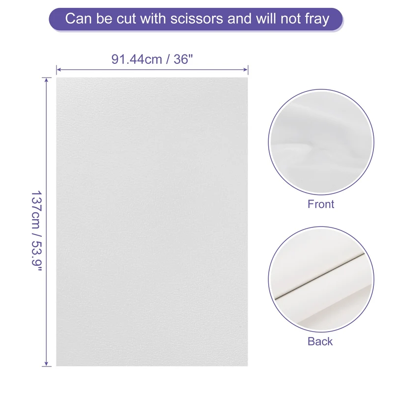 PU Faux Leather Fabric 1 Yards Synthetic Leather Material, White