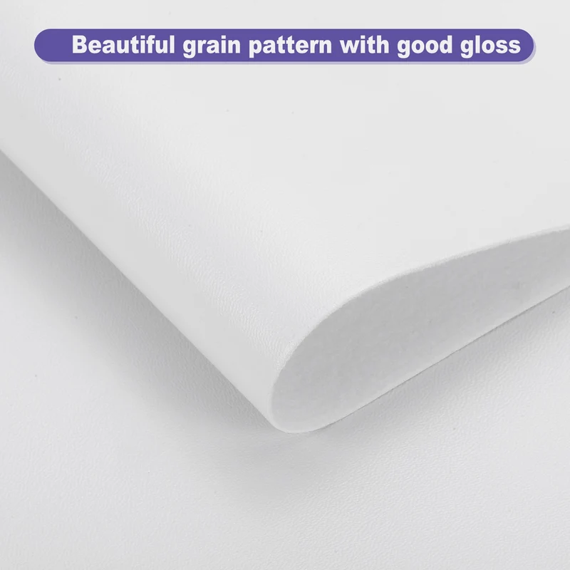 PU Faux Leather Fabric 1 Yards Synthetic Leather Material, White