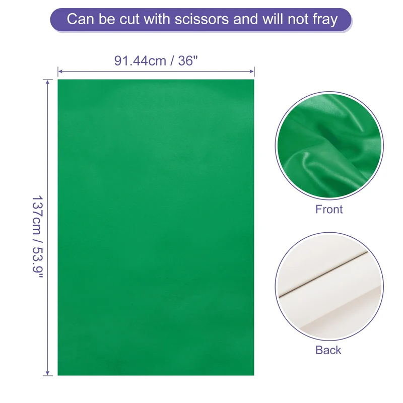 PU Faux Leather Fabric 1 Yards Synthetic Leather Material, Green