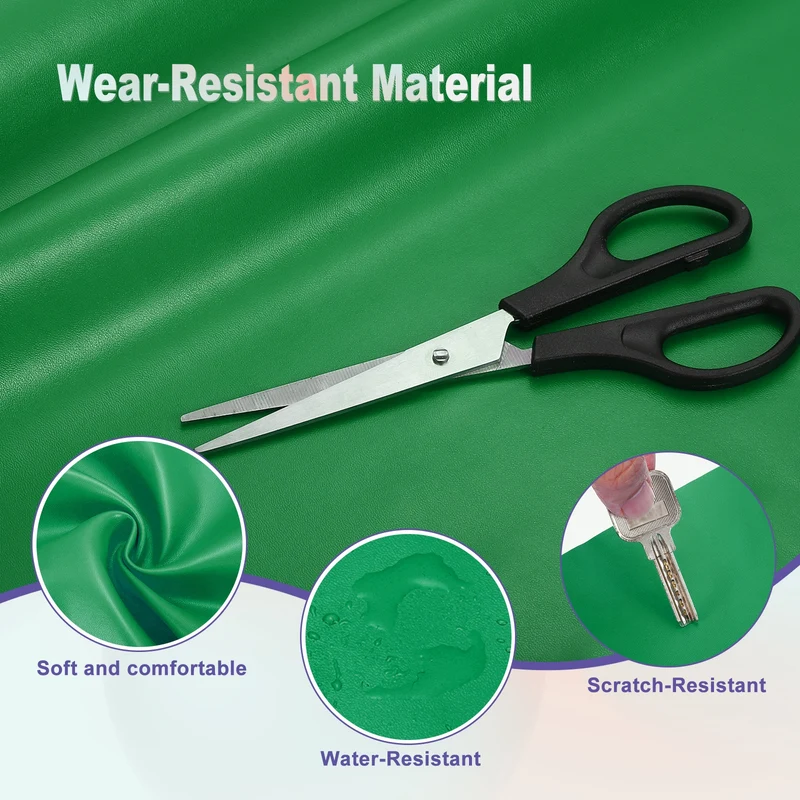 PU Faux Leather Fabric 1 Yards Synthetic Leather Material, Green