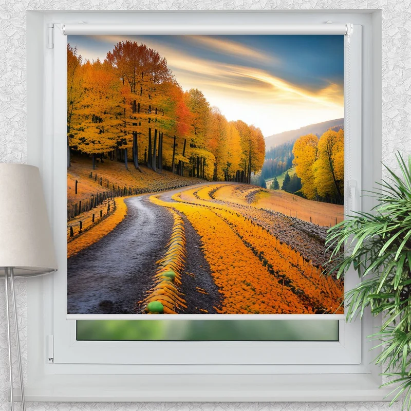 Klemmfix Rollo "Herbst Wald Landschaft" | Motiv-Klemmrollo