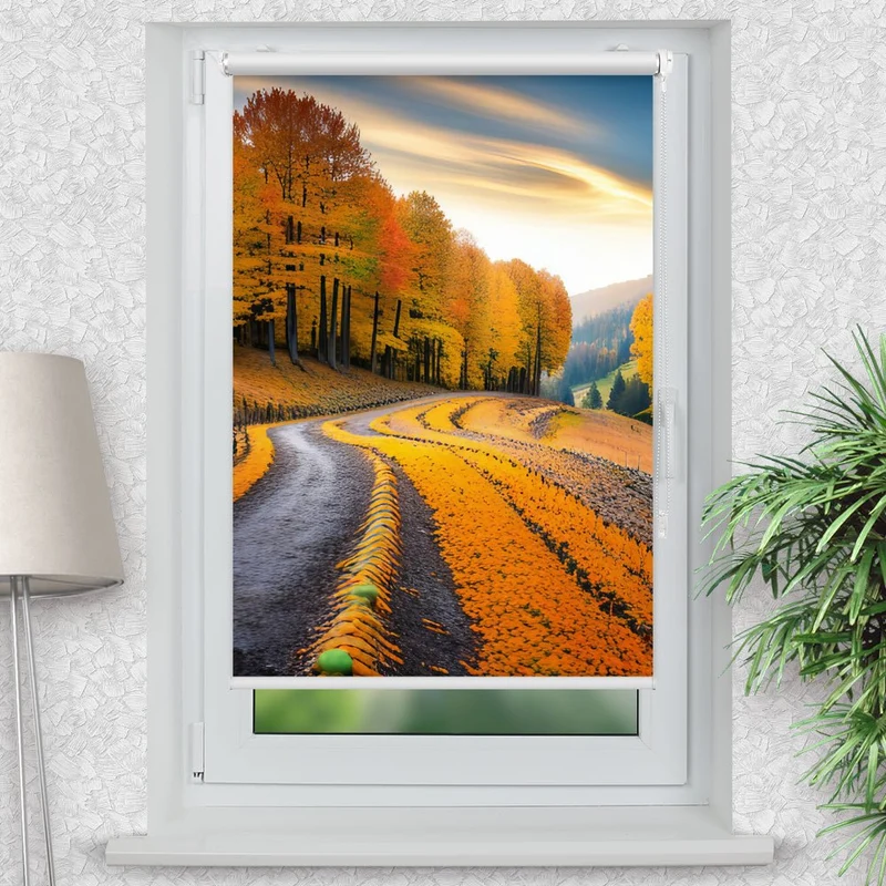 Klemmfix Rollo "Herbst Wald Landschaft" | Motiv-Klemmrollo