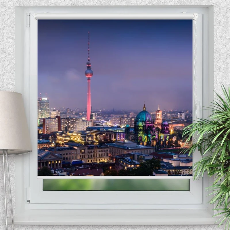 Klemmfix Rollo "Berlin Skyline" | Motiv-Klemmrollo