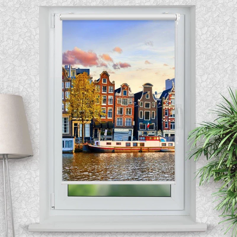 Klemmfix Rollo "Amsterdam Gracht" | Motiv-Klemmrollo