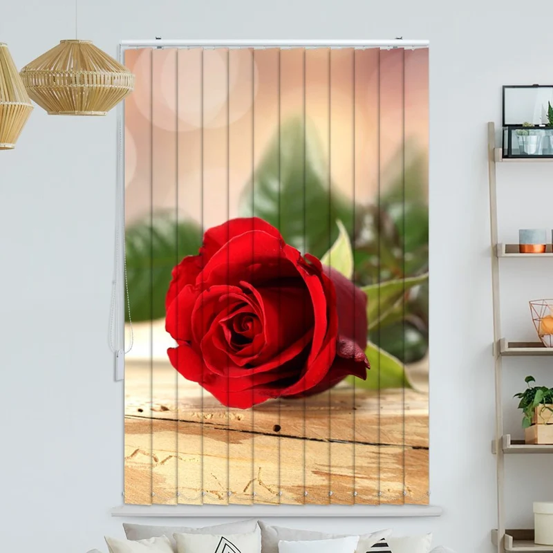 Lamellenvorhang Motiv "Rose rot vintage"