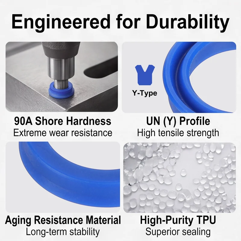 6 Pcs UN Radial Shaft Seal, 22mm ID x 30mm OD x 6mm Width TPU Oil Seal, Blue