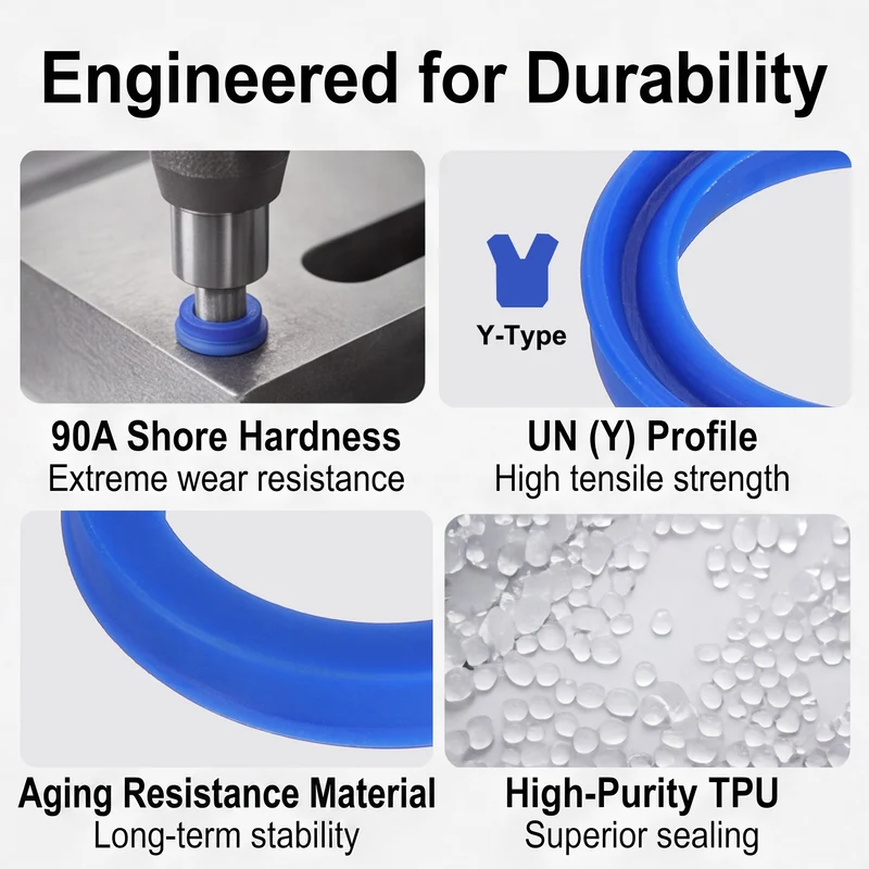 6 Pcs UN Radial Shaft Seal, 22mm ID x 30mm OD x 5mm Width TPU Oil Seal, Blue