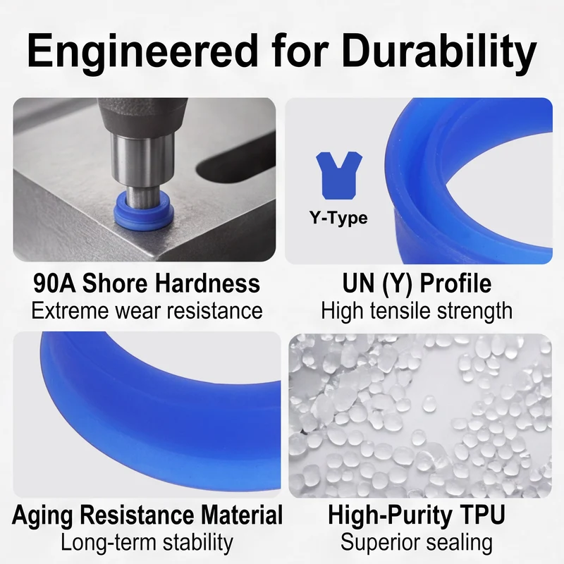 6 Pcs UN Radial Shaft Seal, 22mm ID x 28mm OD x 8mm Width TPU Oil Seal, Blue