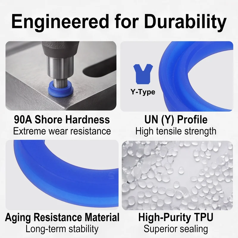 6 Pcs UN Radial Shaft Seal, 19mm ID x 26mm OD x 5mm Width TPU Oil Seal, Blue