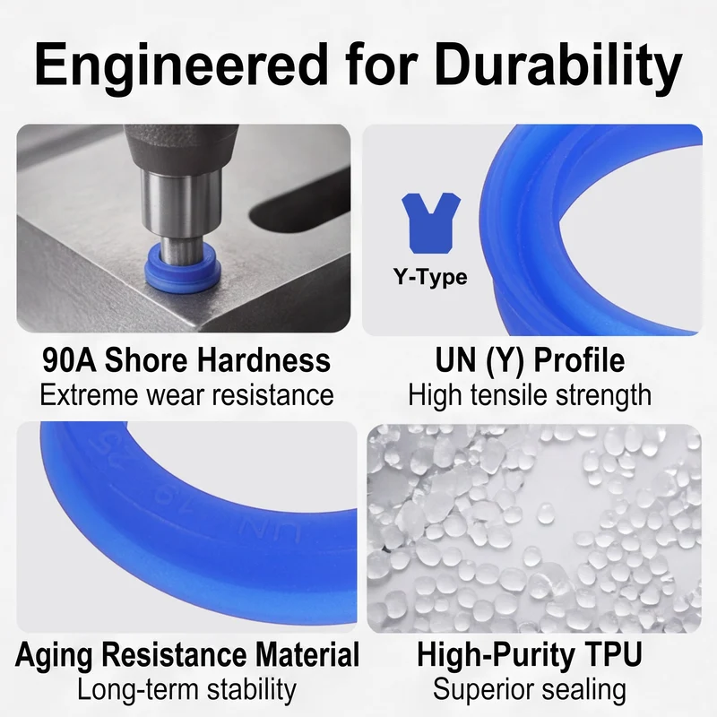 6 Pcs UN Radial Shaft Seal, 19mm ID x 25mm OD x 5mm Width TPU Oil Seal, Blue