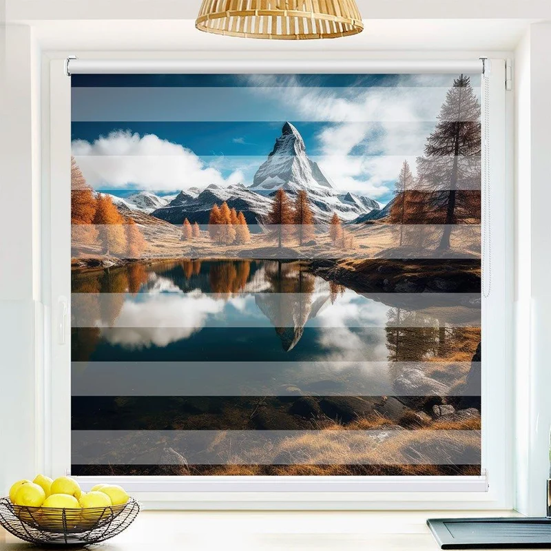 Klemmfix Doppelrollo "Matterhorn See Gipfel" | Klemm Doppelrollo