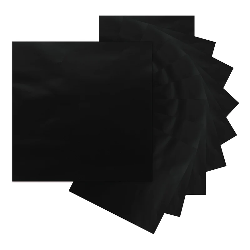 10Pcs Adhesive Vinyl Sheets Bundle,12”x12”Self Adhesive Vinyl, Black