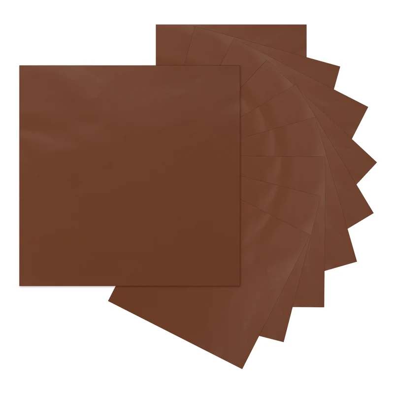10Pcs Adhesive Vinyl Sheets Bundle,12”x12”Self Adhesive Vinyl, Brown