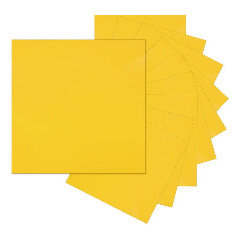 10Pcs Adhesive Vinyl Sheets Bundle,12”x12”Self Adhesive Vinyl, Yellow