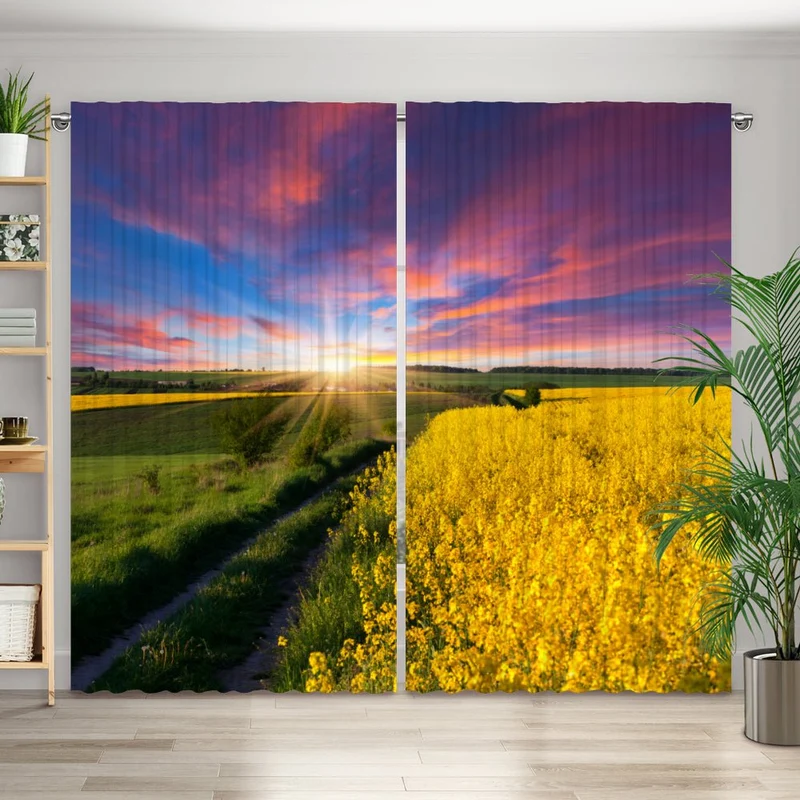 Vorhang Motiv "Rapsfeld Sonnenaufgang"