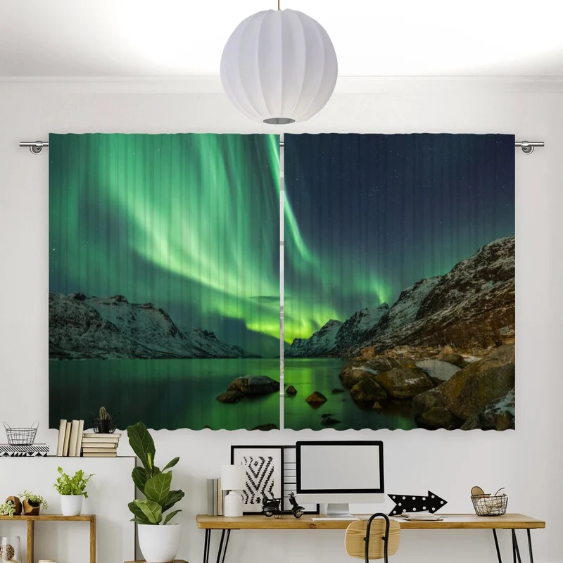 Vorhang Motiv "Nordlicht Norwegen"