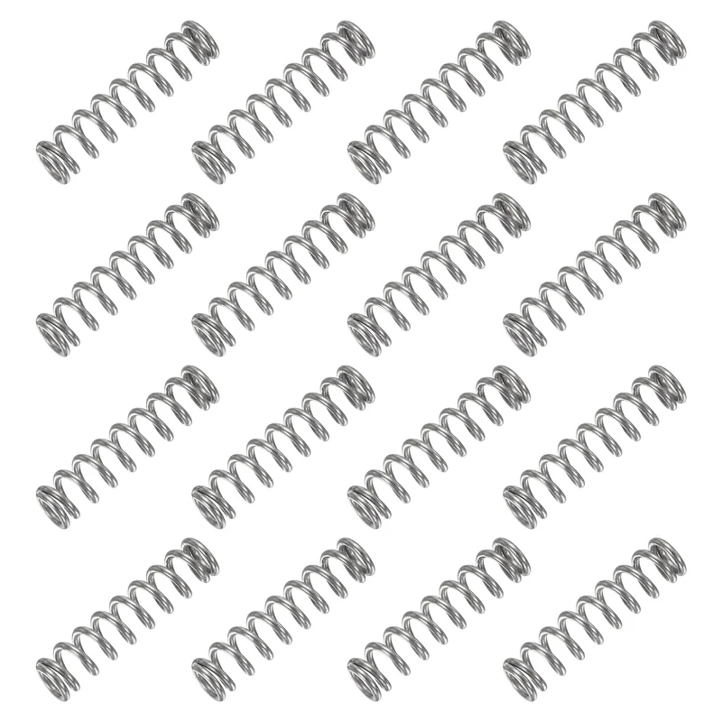 30Pcs Compression Spring 304 Stainless Steel, 1mm Wire, 6x25mm (ODxL)