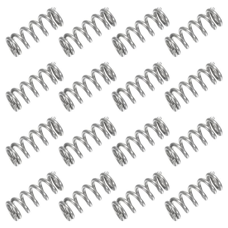 30Pcs Compression Spring 304 Stainless Steel, 1mm Wire, 6x15mm (ODxL)
