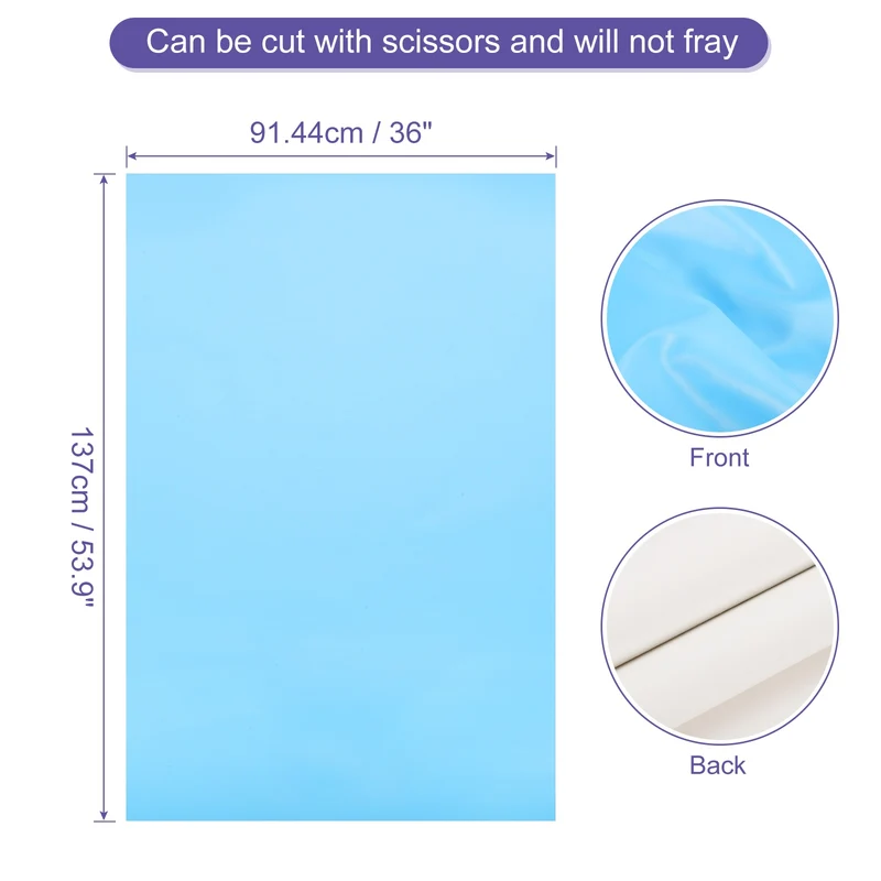 PU Faux Leather Fabric 1 Yards Synthetic Leather Material, Light Blue