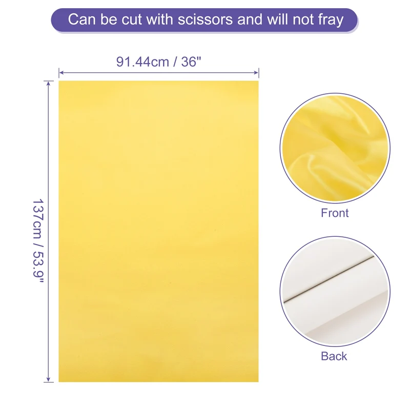 PU Faux Leather Fabric 1 Yards Synthetic Leather Material Yellow