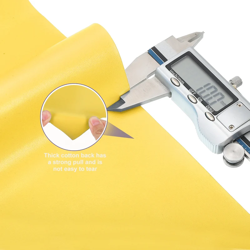 PU Faux Leather Fabric 1 Yards Synthetic Leather Material Yellow