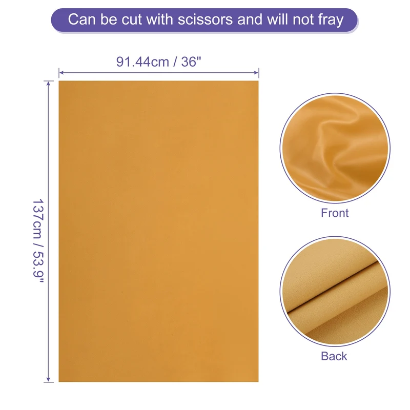 PU Faux Leather Fabric 1 Yards Synthetic Leather Material, Light Brown