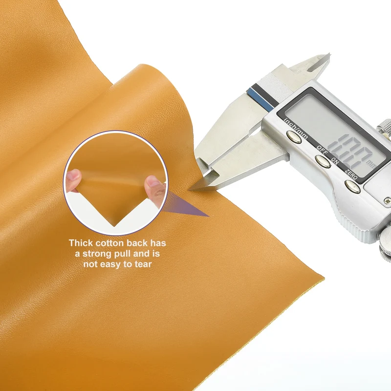 PU Faux Leather Fabric 1 Yards Synthetic Leather Material, Light Brown