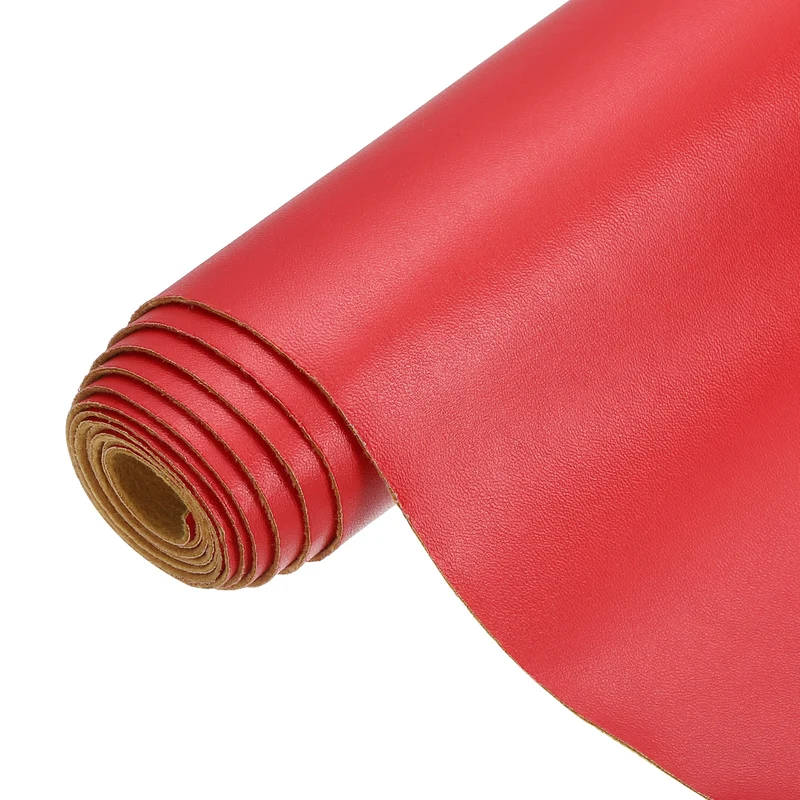 PU Faux Leather Fabric 1 Yards Synthetic Leather Material, Red