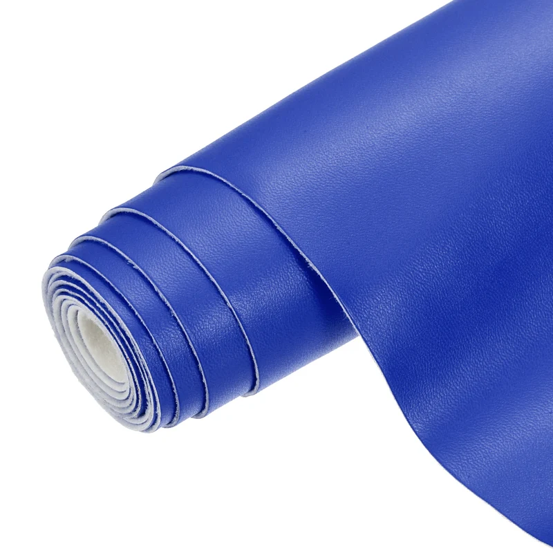 PU Faux Leather Fabric 1 Yards Synthetic Leather Material, Blue