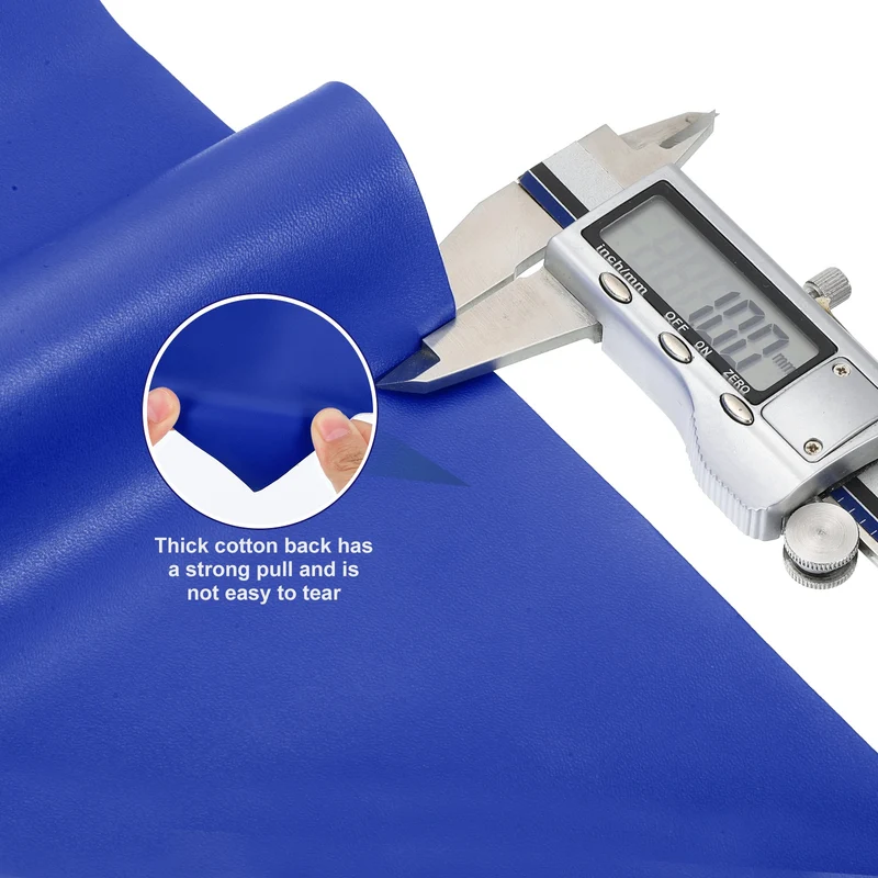 PU Faux Leather Fabric 1 Yards Synthetic Leather Material, Blue