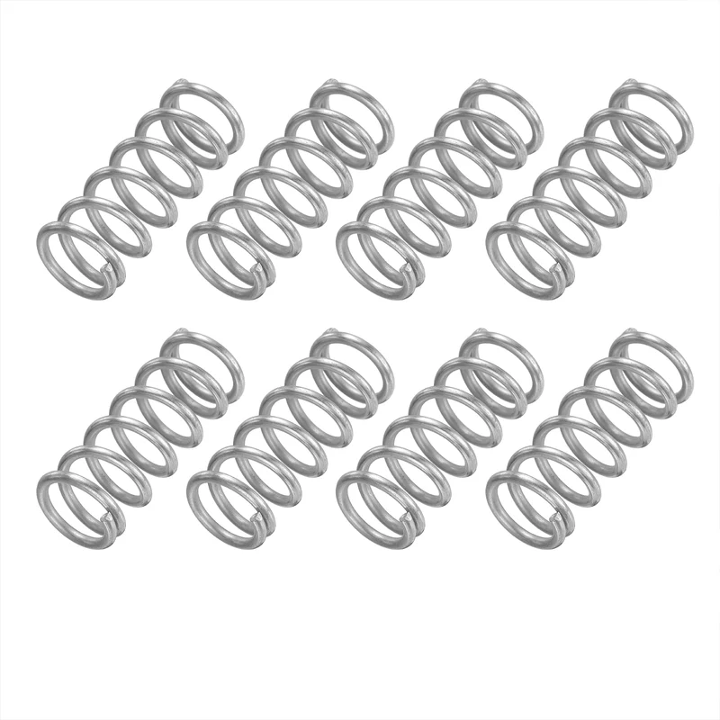 8Pcs SP 9707 Compression Spring 304 Stainless Steel, 0.072" GA, 9/16"x1-3/8"