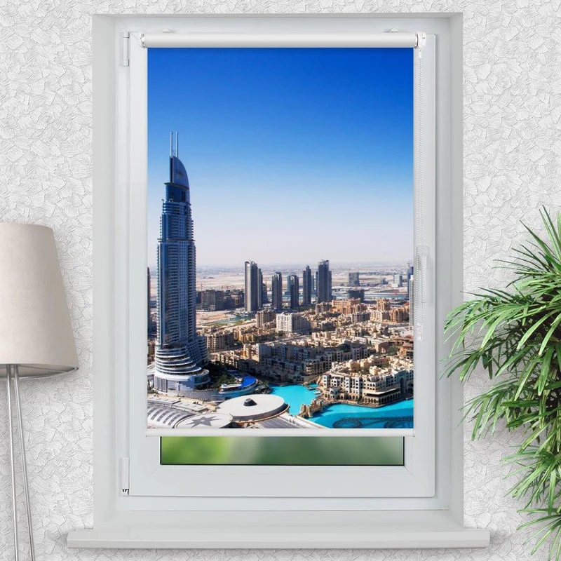 Klemmfix Rollo "Dubai Skyline" | Motiv-Klemmrollo