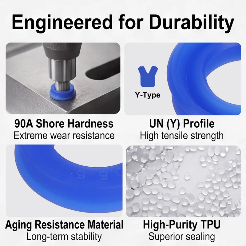 6 Pcs UN Radial Shaft Seal, 12.5mm ID x 20.5mm OD x 5mm Width TPU Oil Seal, Blue