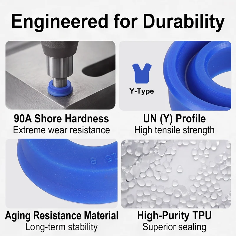 6 Pcs UN Radial Shaft Seal, 12mm ID x 25mm OD x 8mm Width TPU Oil Seal, Blue