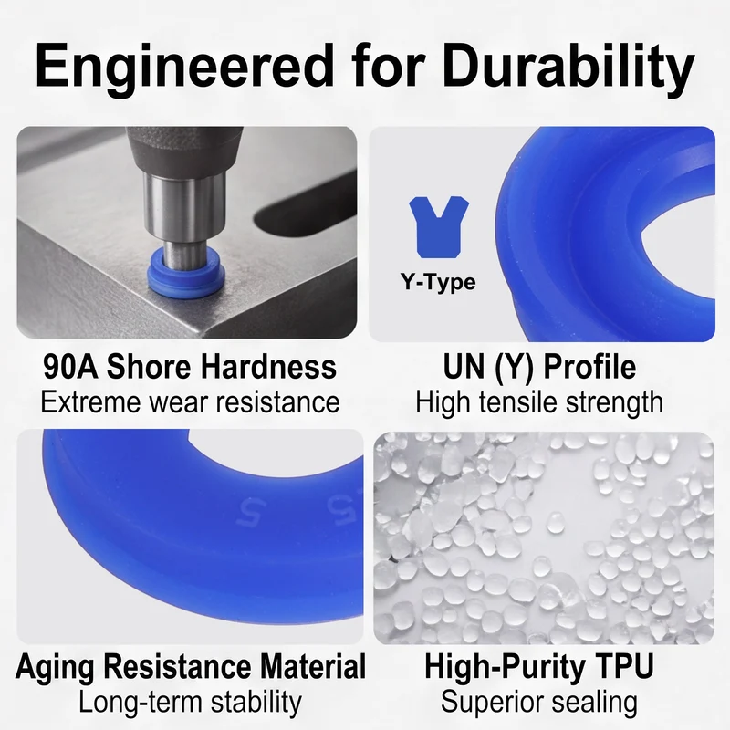 6 Pcs UN Radial Shaft Seal, 12mm ID x 25mm OD x 5mm Width TPU Oil Seal, Blue