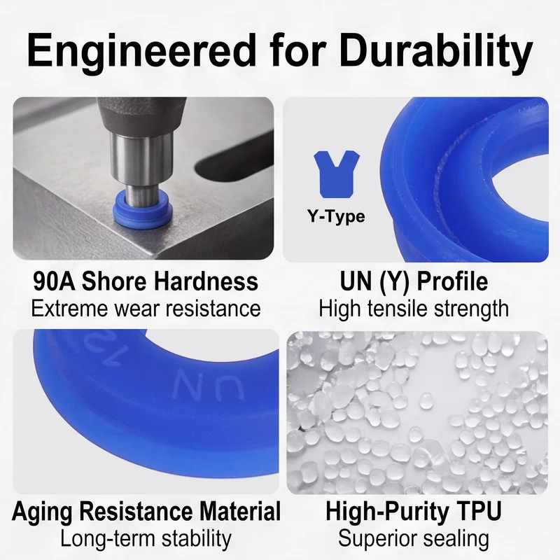6 Pcs UN Radial Shaft Seal, 12mm ID x 24mm OD x 6mm Width TPU Oil Seal, Blue