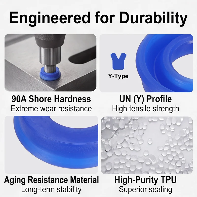 6 Pcs UN Radial Shaft Seal, 12mm ID x 22mm OD x 6mm Width TPU Oil Seal, Blue