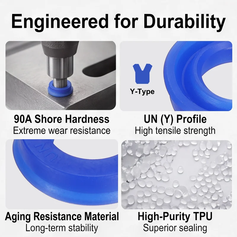 6 Pcs UN Radial Shaft Seal, 12mm ID x 20mm OD x 5mm Width TPU Oil Seal, Blue
