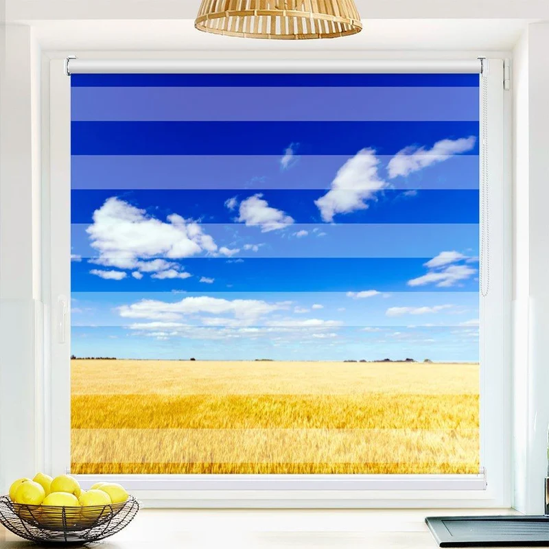 Klemmfix Doppelrollo "Weizenfeld blauer Himmel" | Klemm Doppelrollo