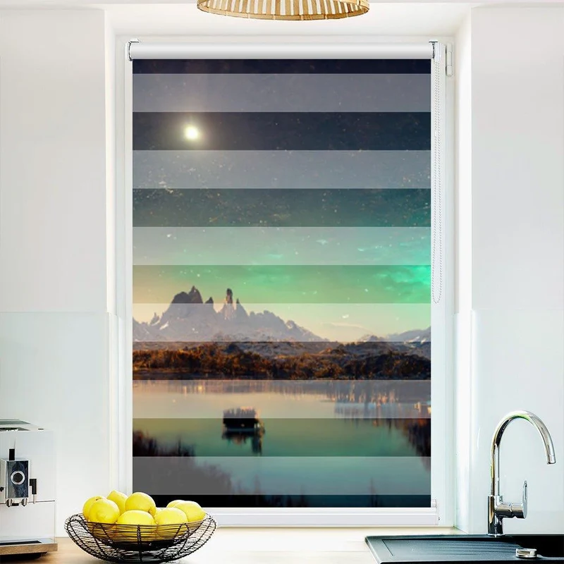 Klemmfix Doppelrollo "Berglandschaft Aussicht" | Klemm Doppelrollo