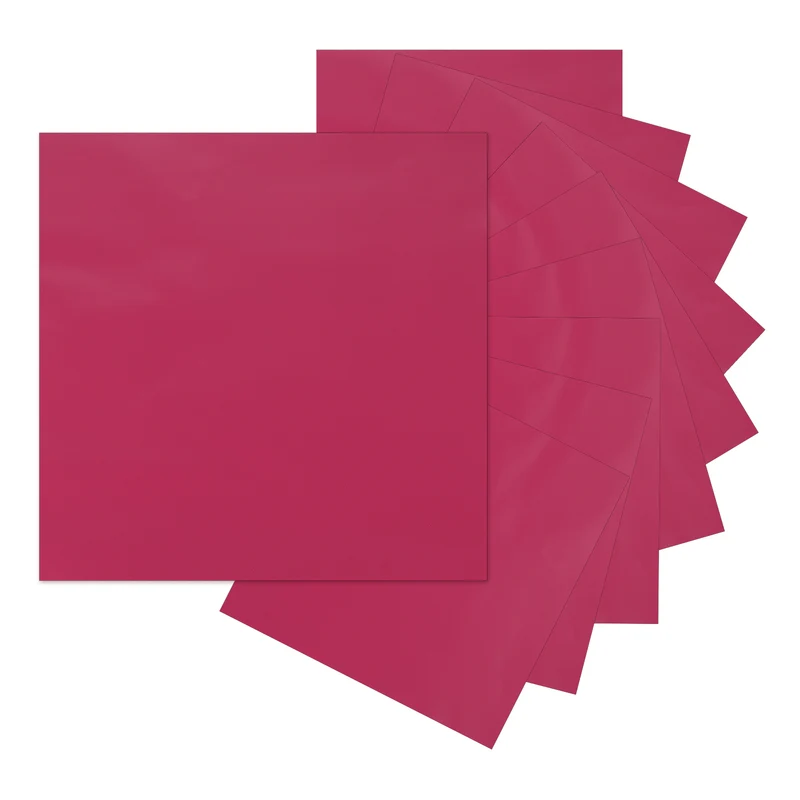10Pcs Adhesive Vinyl Sheets Bundle,12”x12”Self Adhesive Vinyl, Rose Red