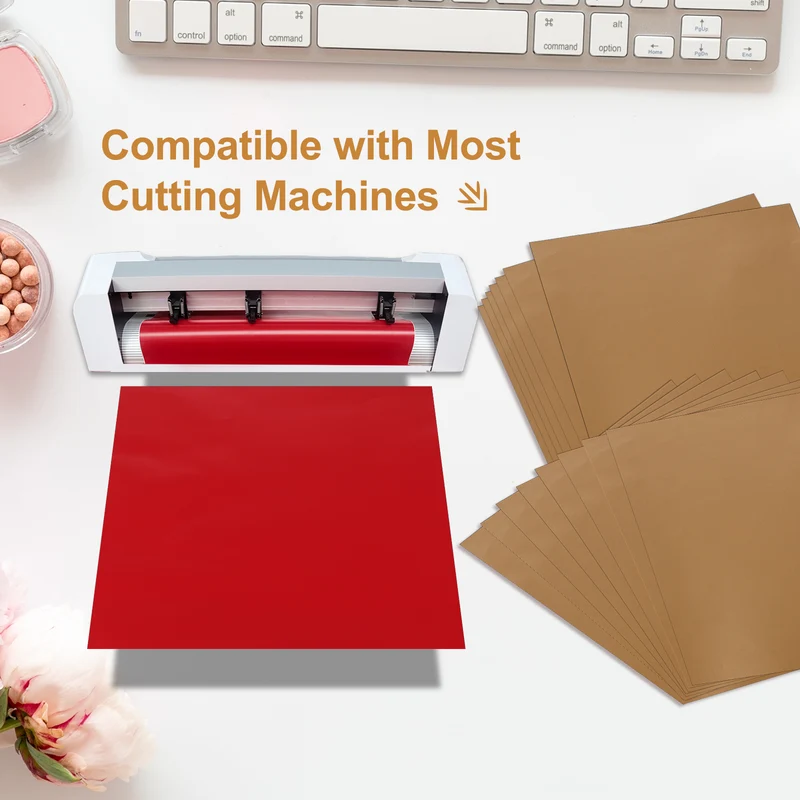10Pcs Adhesive Vinyl Sheets Bundle,12”x12”Self Adhesive Vinyl, Metallic Copper