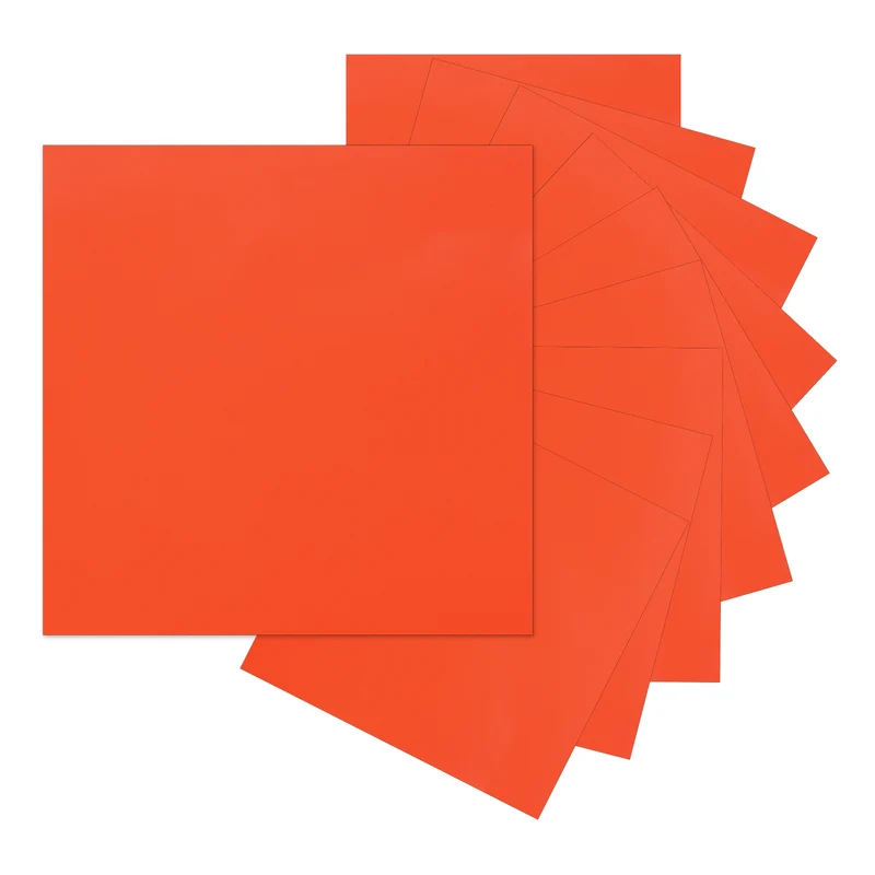 10Pcs Adhesive Vinyl Sheets Bundle,12”x12”Self Adhesive Vinyl, Orange