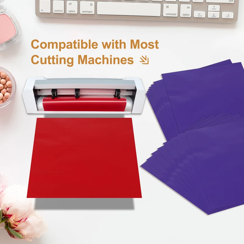 10Pcs Adhesive Vinyl Sheets Bundle,12”x12”Self Adhesive Vinyl, Dark Purple