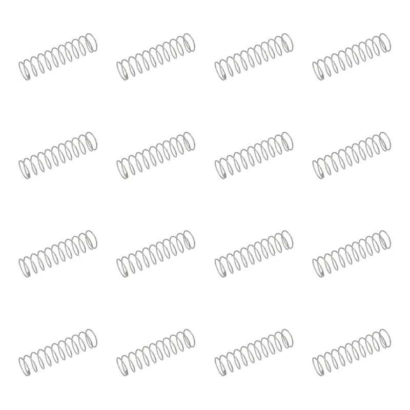 50pcs 304 Stainless Steel Compression Springs, 0.8mm x 15mm x 50mm, Silver Tone