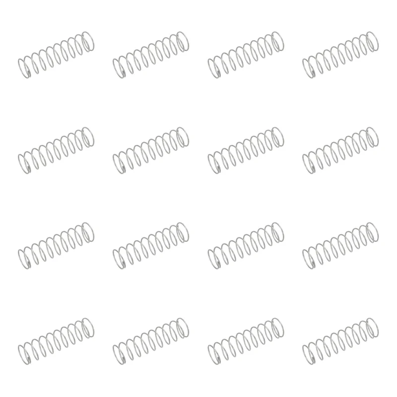 50pcs 304 Stainless Steel Compression Springs, 0.8mm x 15mm x 45mm, Silver Tone