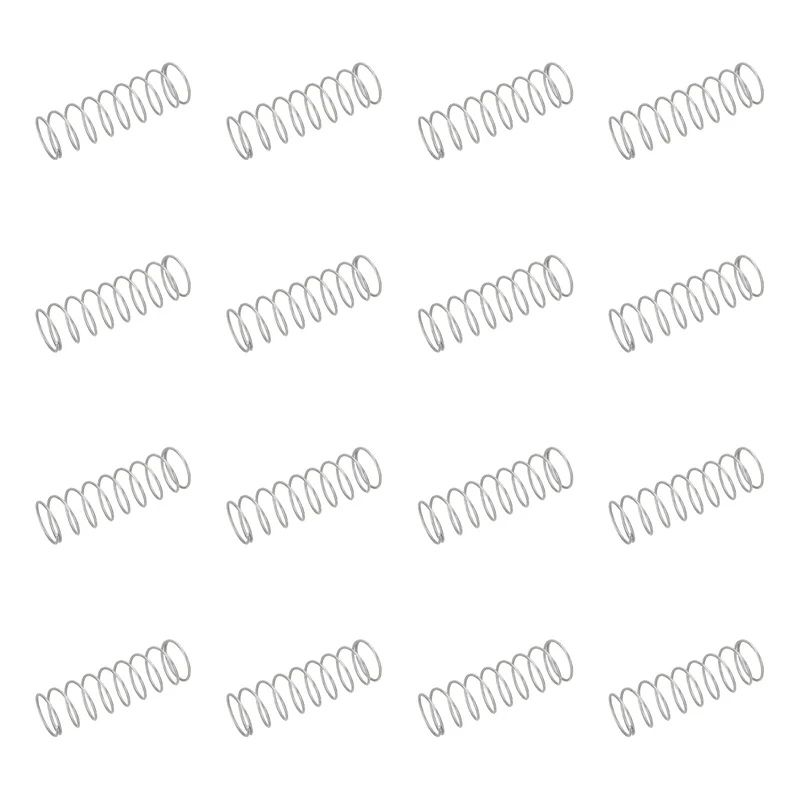 50pcs 304 Stainless Steel Compression Springs, 0.8mm x 15mm x 40mm, Silver Tone