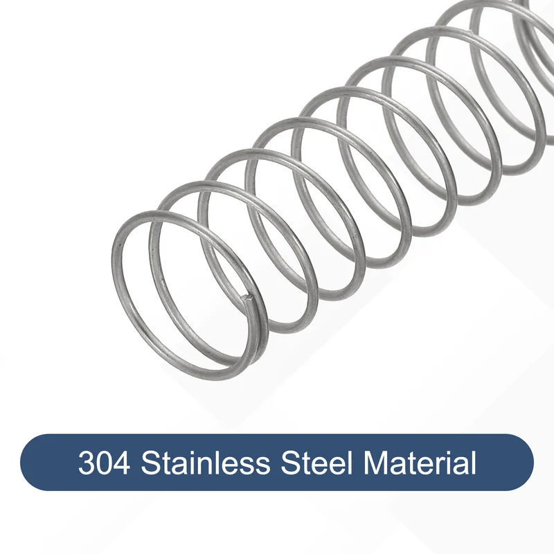 50pcs 304 Stainless Steel Compression Springs, 0.8mm x 15mm x 40mm, Silver Tone