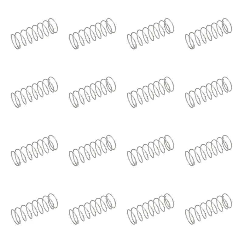 50pcs 304 Stainless Steel Compression Springs, 0.8mm x 15mm x 35mm, Silver Tone