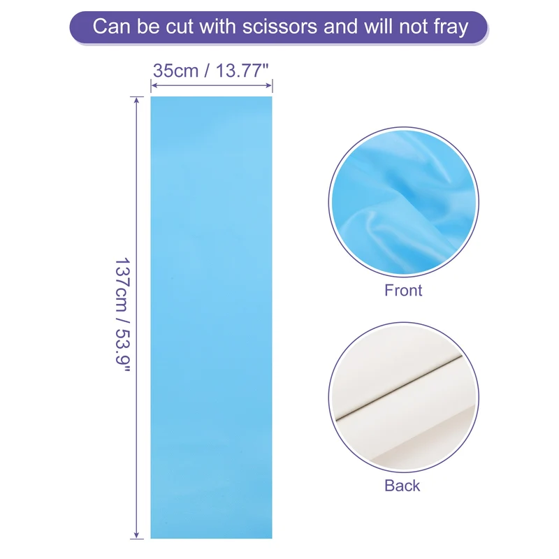 PU Faux Leather Fabric 0.4 Yards Synthetic Leather Material, Sky Blue